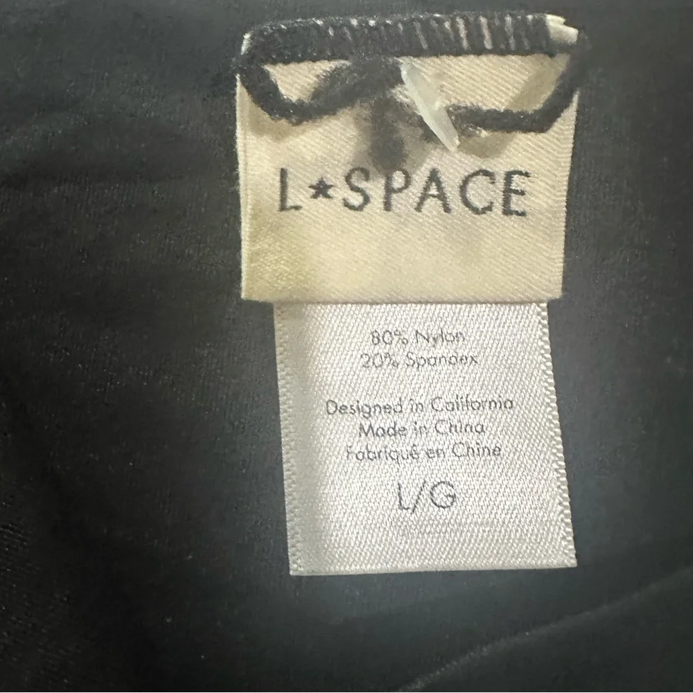 L Space Billie Bikini Bottoms Black Cream Large